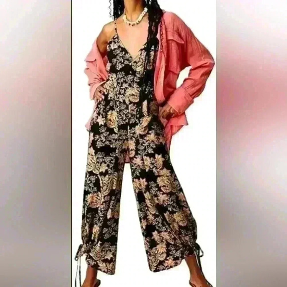 Free People Women's Stand Out Printed One-Piece, Black Combo,NWT - Picture 2 of 6